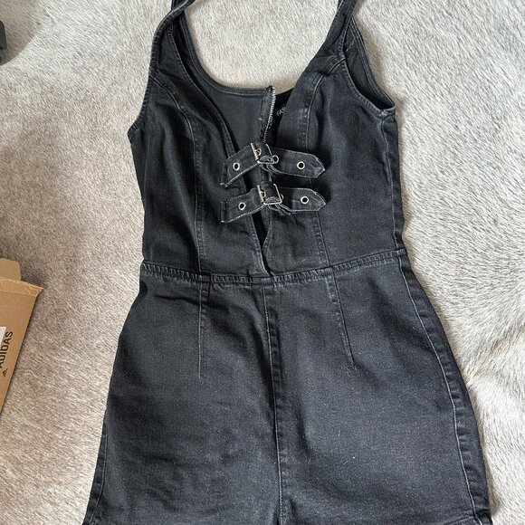 Denim Romper - Picture 1 of 4